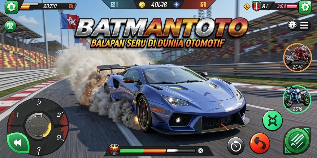Tampilan gameplay seru dari BATMANTOTO yang memikat pemain dalam balapan.