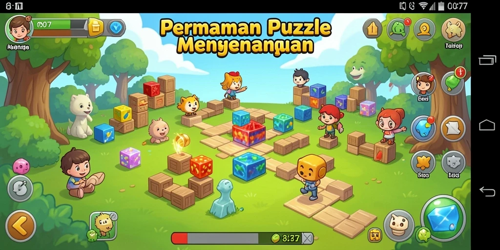 Screenshot utama C0077 menampilkan gameplay Puzzle yang seru dan menantang.