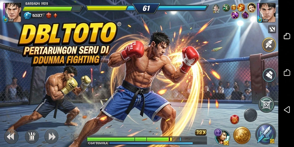 Tampilan gameplay seru dalam DBLTOTO saat bertarung dengan karakter unik.