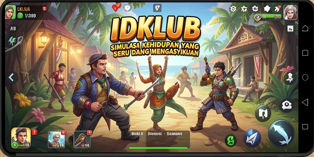 Tangkapan layar gameplay <strong>IDKLUB</strong> yang menunjukkan interaksi karakter.