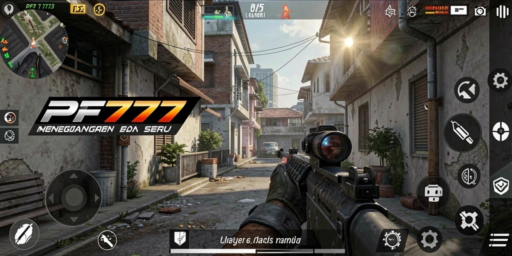 Tampilan seru gameplay PF777 dalam mode FPS.