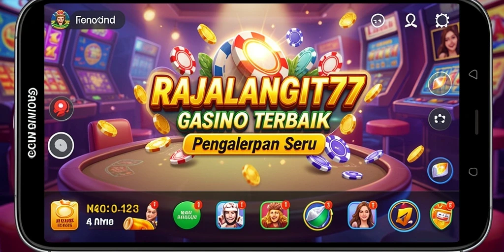 Tampilan utama gameplay <strong>RAJALANGIT77</strong> dengan suasana Kasino yang mendebarkan.