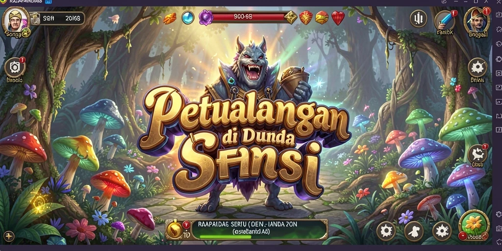 Tangkapan layar RAJAPANDA88 menampilkan aksi petualangan seru di dunia fantastis.