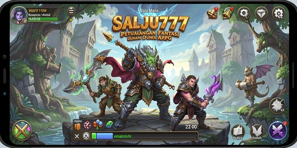 Tampilan epik dari gameplay SALJU777 dengan aksi ARPG yang seru.