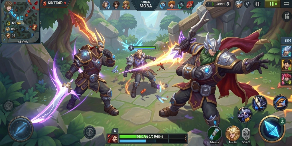 Tampilan menakjubkan dalam gameplay MOBA SINTE4D.